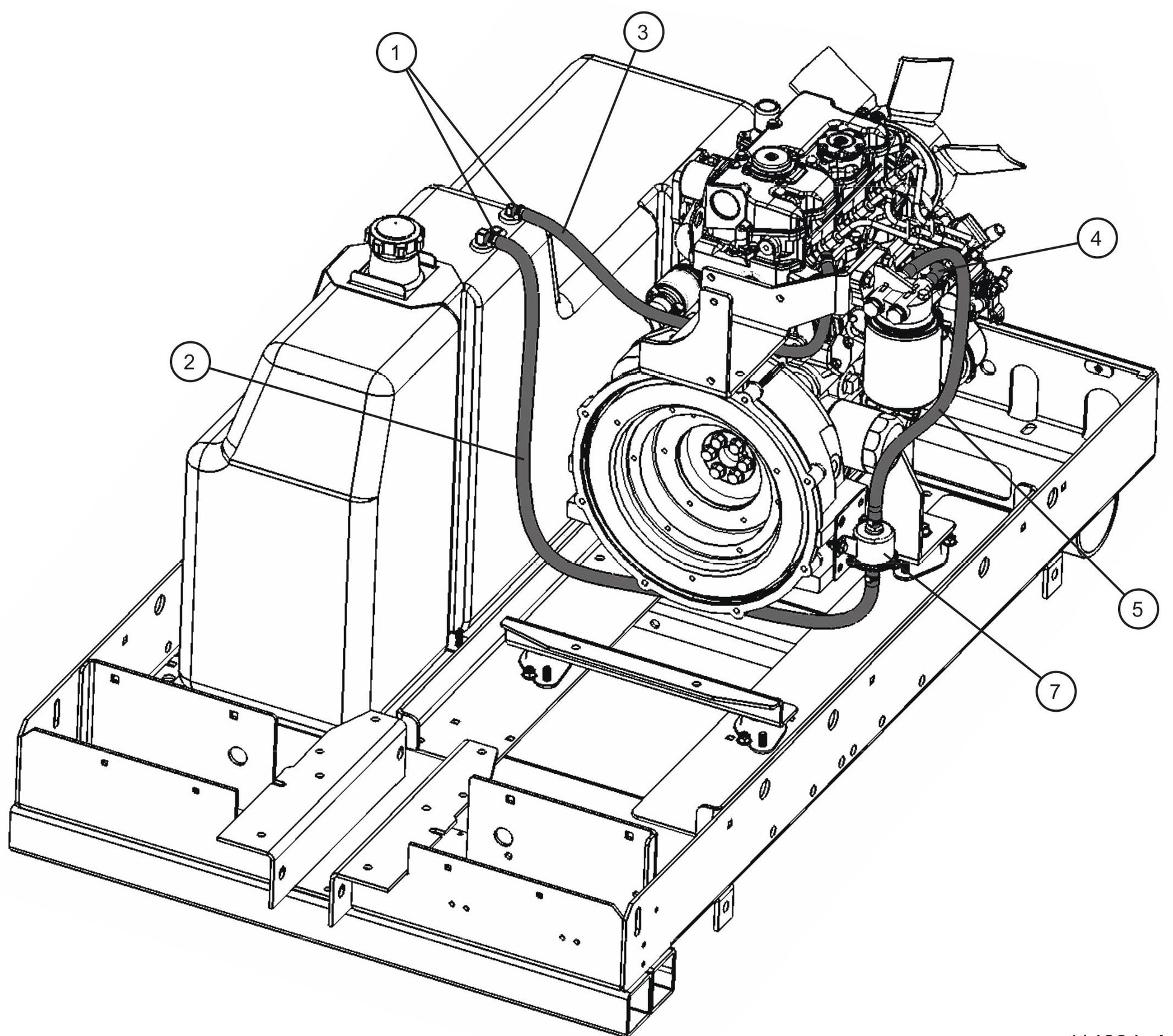 LD Series Night-Lite Pro II CAT/Perkins 1.1 Fuel Lines Assembly Parts By Allmand