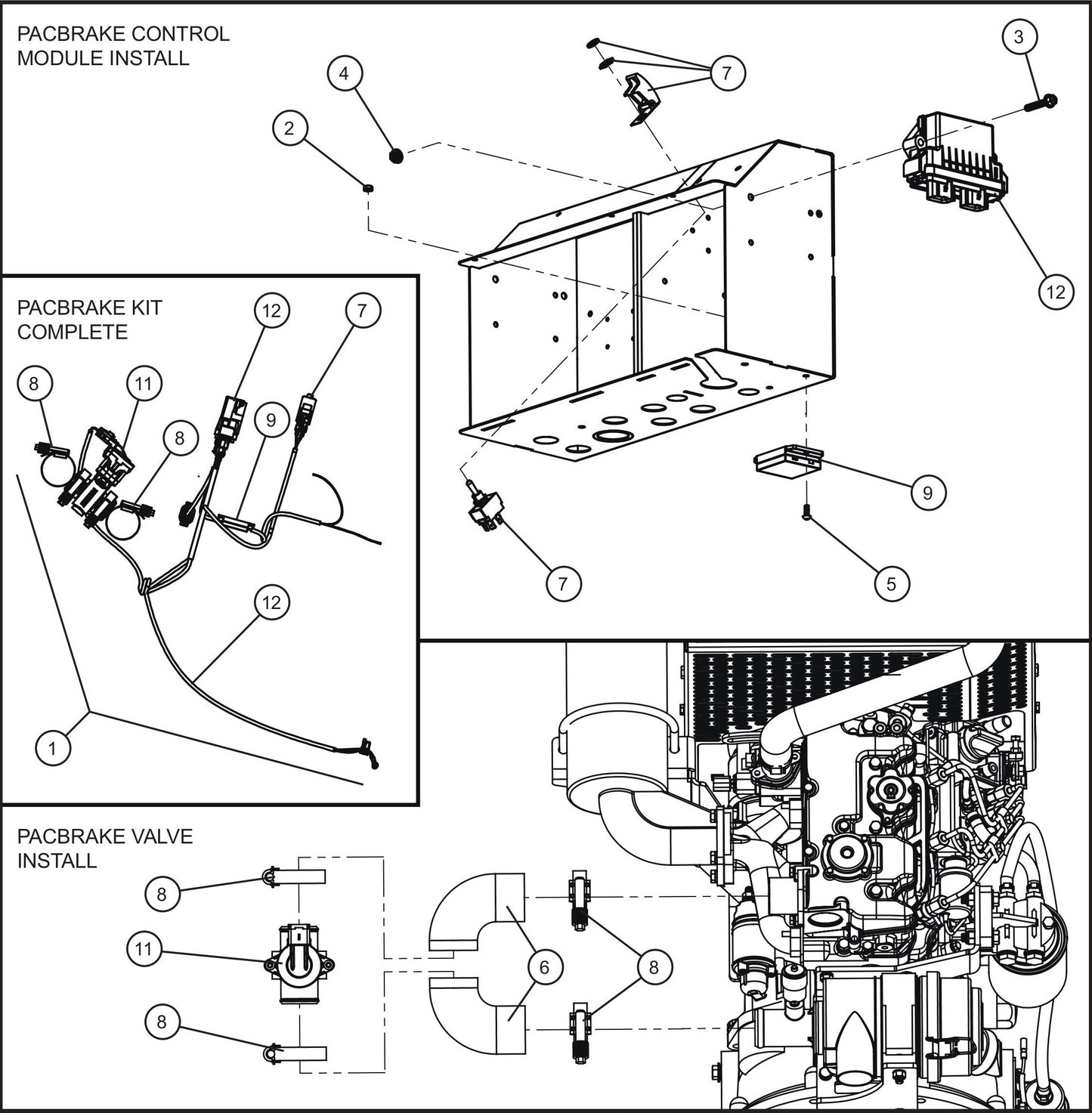 LD Series Night-Lite Pro II CAT/Perkins 1.1 PacBrake Group Assembly Parts By Allmand