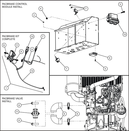 LD Series Night-Lite Pro II CAT/Perkins 1.1 PacBrake Group Assembly Parts By Allmand