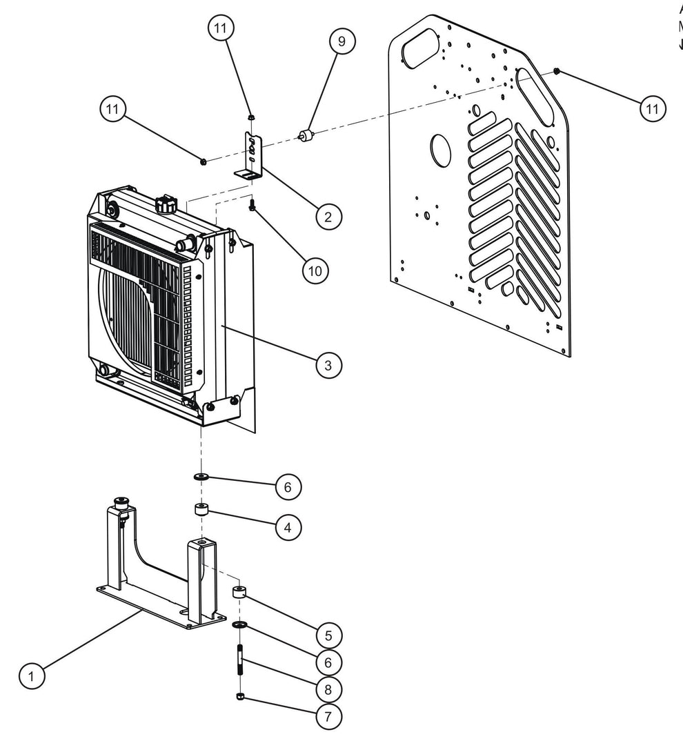 LD Series Night-Lite Pro II Kubota D1005/1105 Engine Group (5 of 6) Assembly Parts By Allmand