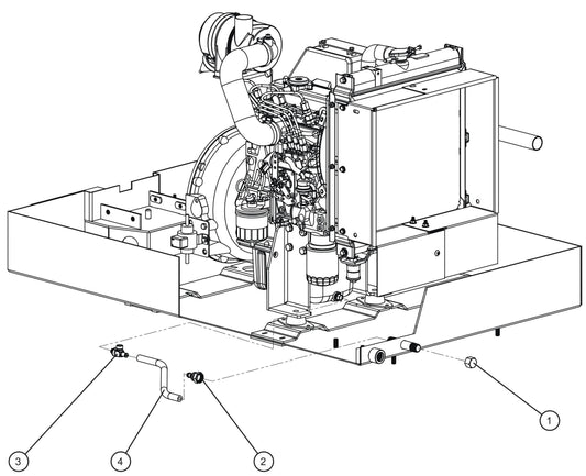 LD Series Night-Lite Pro II Kubota D1005/1105 Remote Oil Drain Assembly Parts By Allmand
