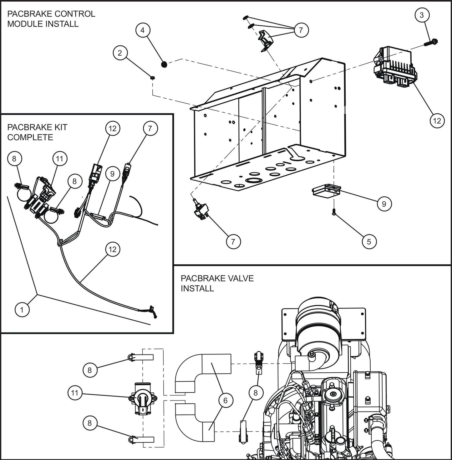 LD Series Night-Lite Pro II Kubota D1005/1105 PacBrake Group Assembly Parts By Allmand
