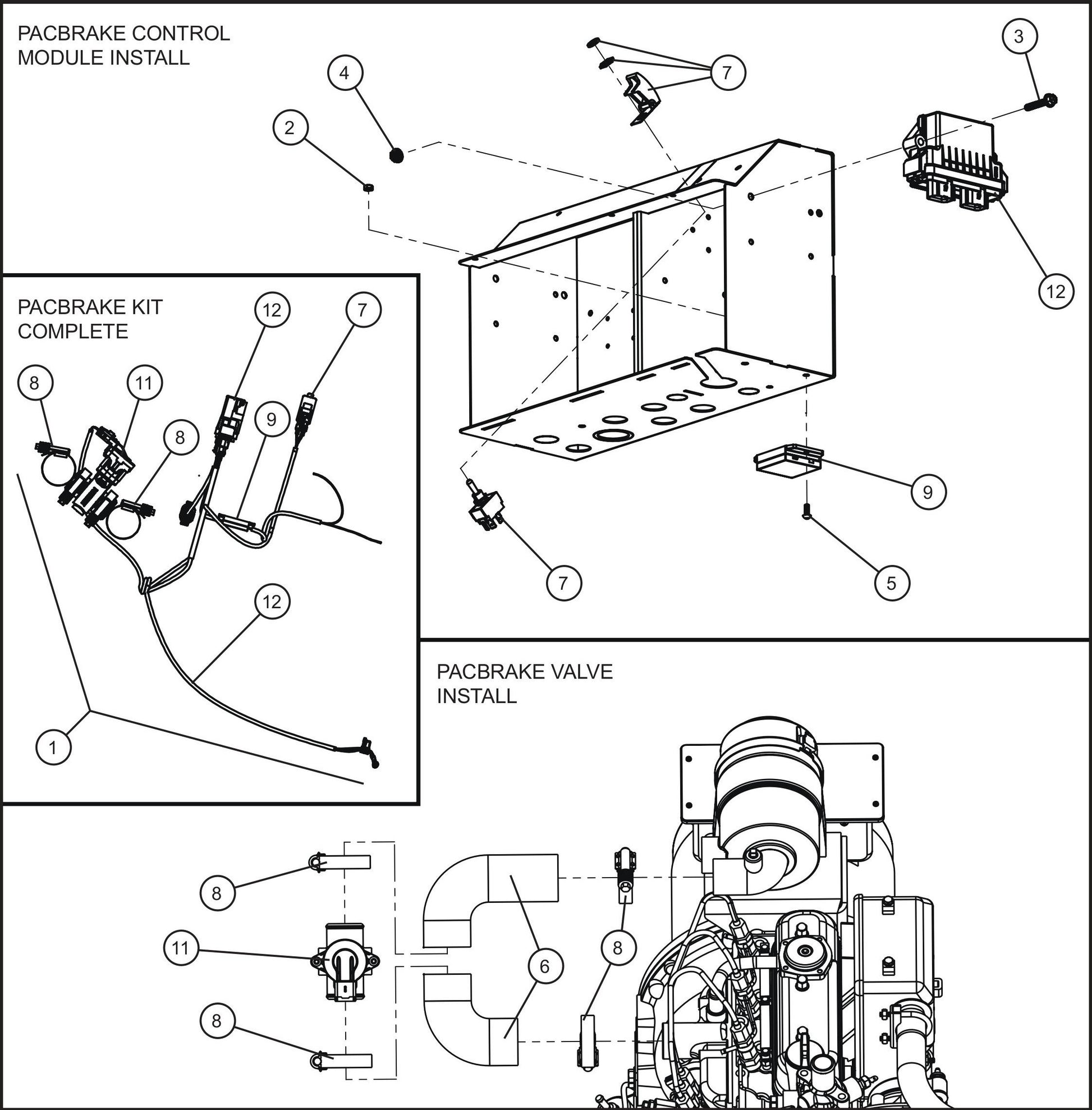 LD Series Night-Lite Pro II Kubota D1005/1105 PacBrake Group Assembly Parts By Allmand