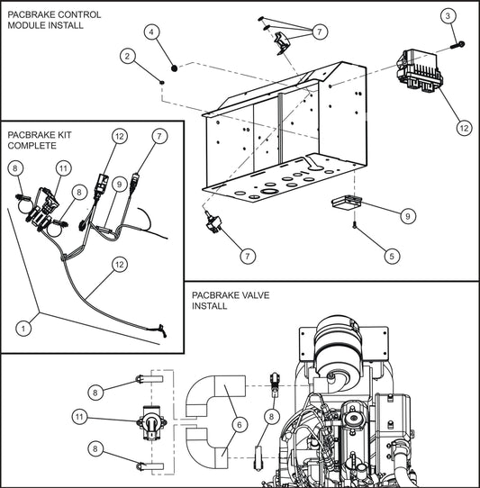 LD Series Night-Lite Pro II Kubota D1005/1105 PacBrake Group Assembly Parts By Allmand