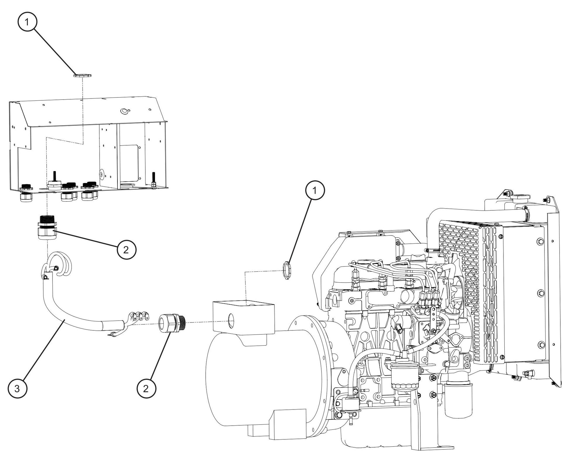 LD Series Night-Lite Pro II Marathon 6/4 Generator Cord Assembly Parts By Allmand