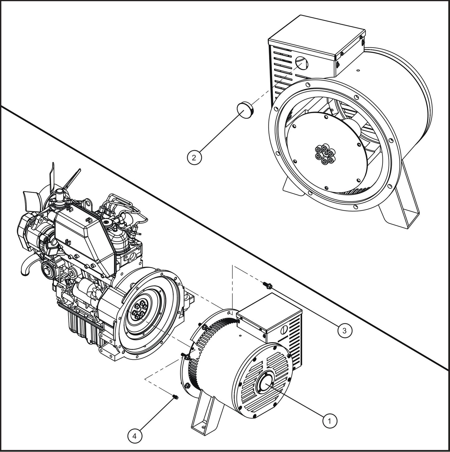 LD Series Night-Lite Pro II Coliseum 6/8kW 50/60Hz Generator Assembly Parts By Allmand