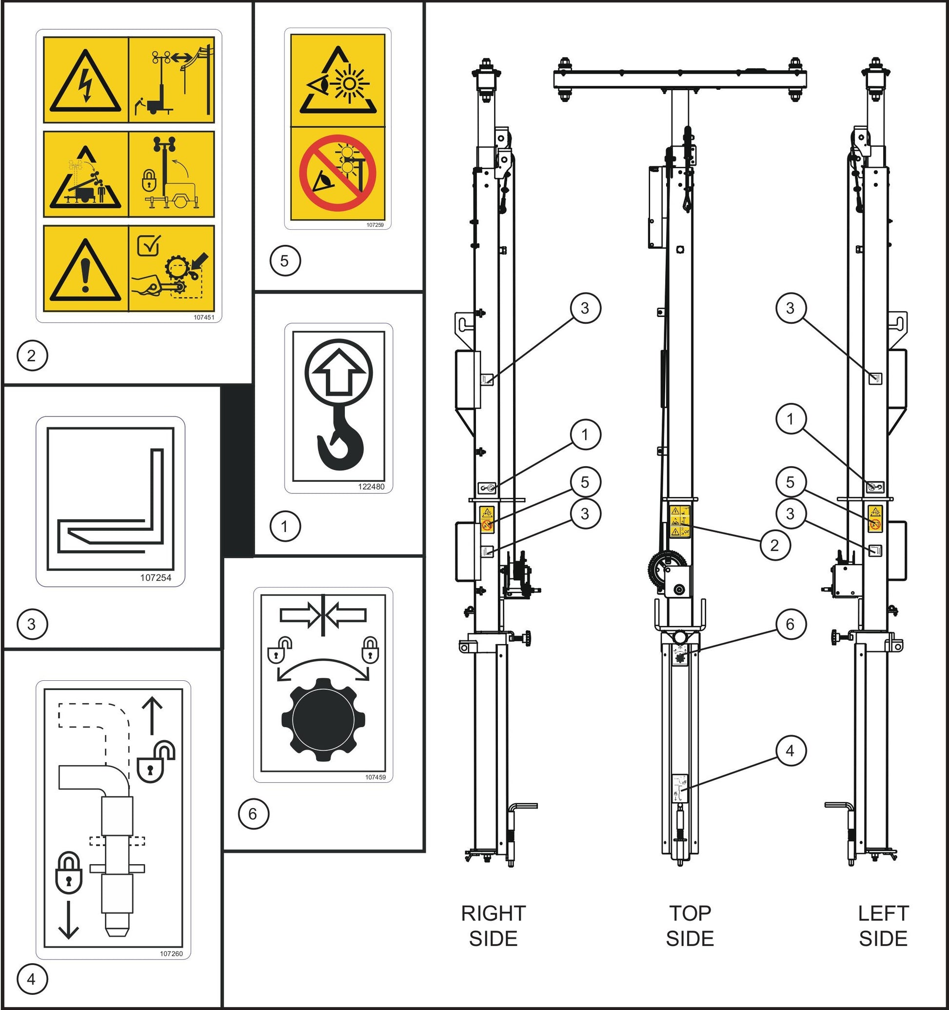 LD Series Night-Lite Pro II Laydown Tower Wordless Decals Assembly Parts By Allmand
