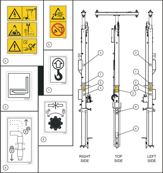 LD Series Night-Lite Pro II Laydown Tower Wordless Decals Assembly Parts By Allmand