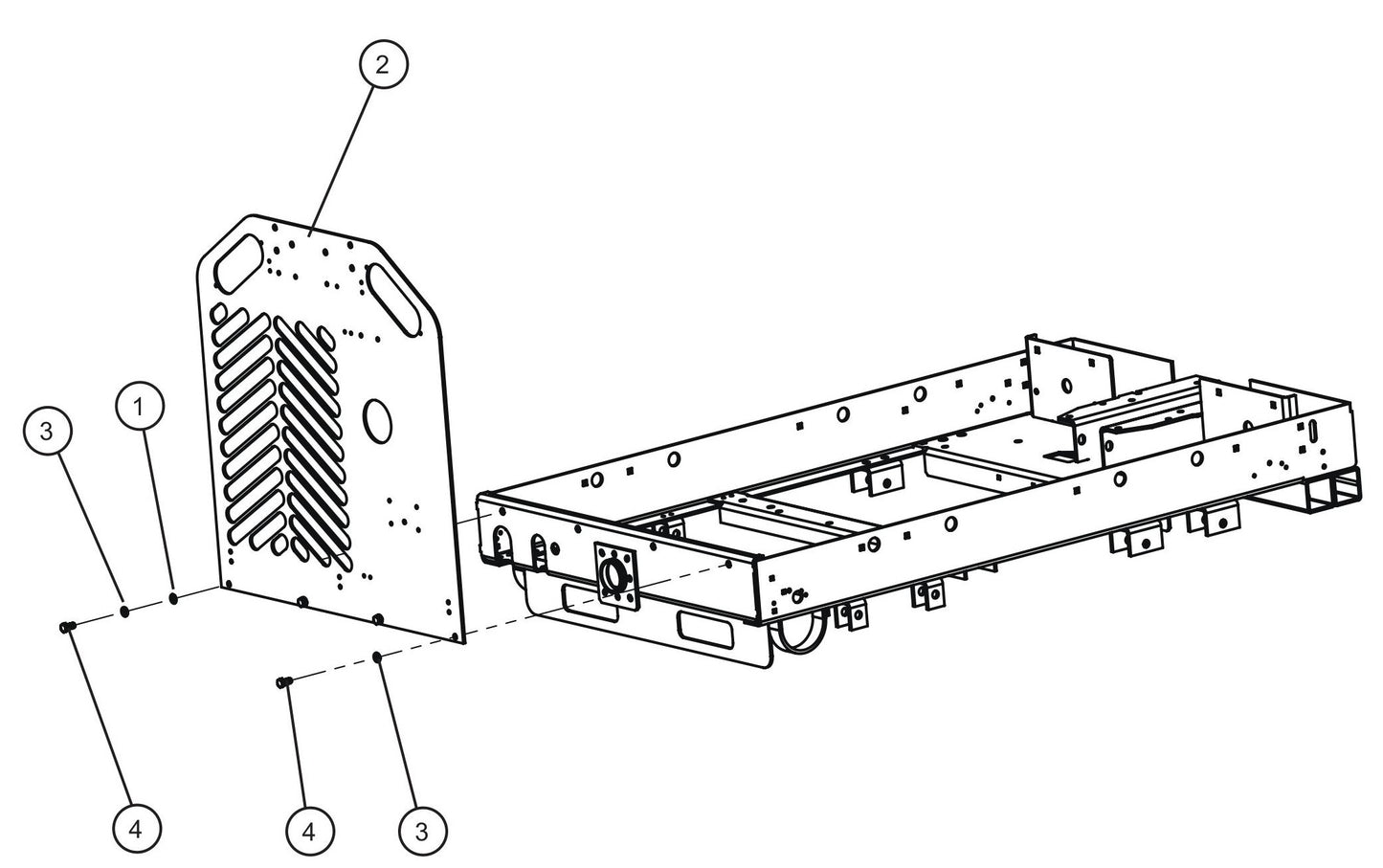 LD Series Night-Lite Pro II Cat/Perkins 1.1 Rear Panel Assembly Parts By Allmand