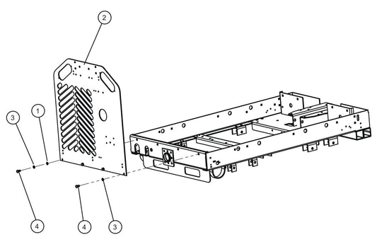 LD Series Night-Lite Pro II Cat/Perkins 1.1 Rear Panel Assembly Parts By Allmand