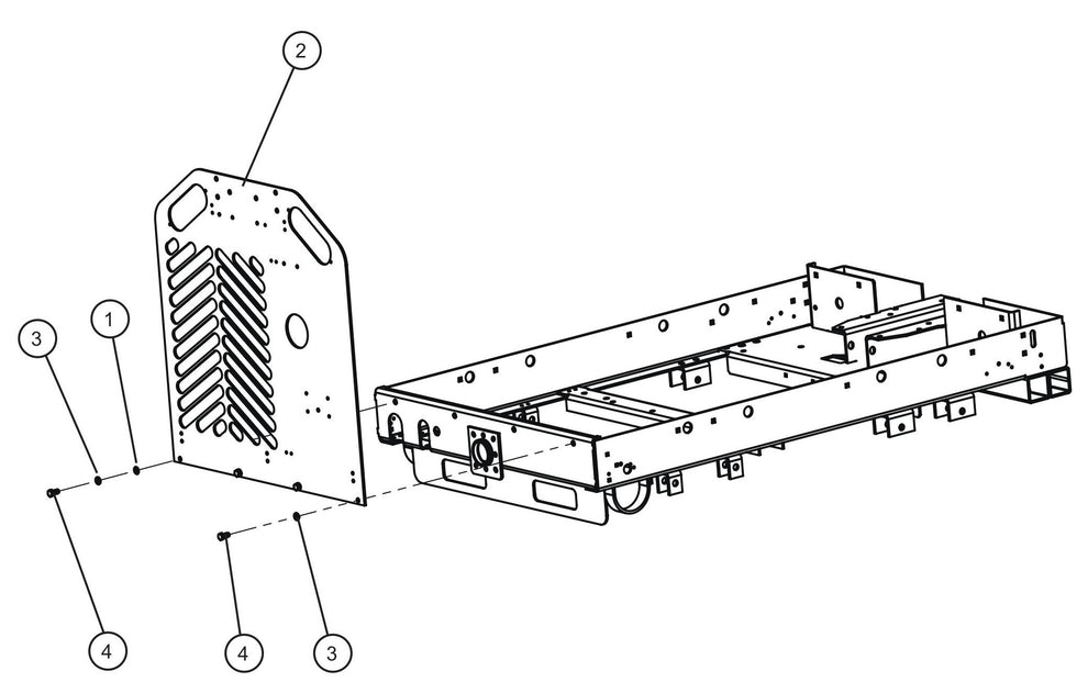 LD Series Night-Lite Pro II Cat/Perkins 1.1 Rear Panel Assembly Parts By Allmand
