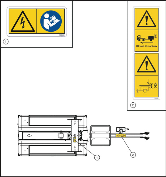 LD Series Night-Lite Pro II Vertical Tower Trailer Top Side Wordless Decals Assembly Parts By Allmand