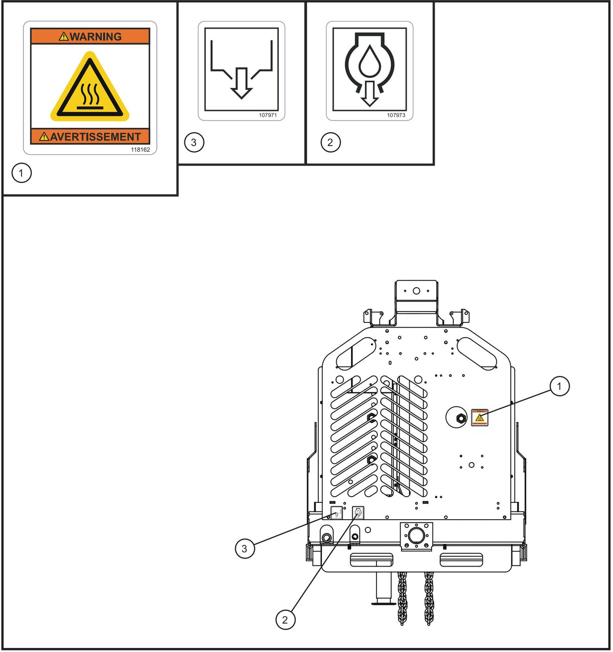 LD Series Night-Lite Pro II Vertical Tower Trailer Rear Side Domestic Decals Assembly Parts By Allmand