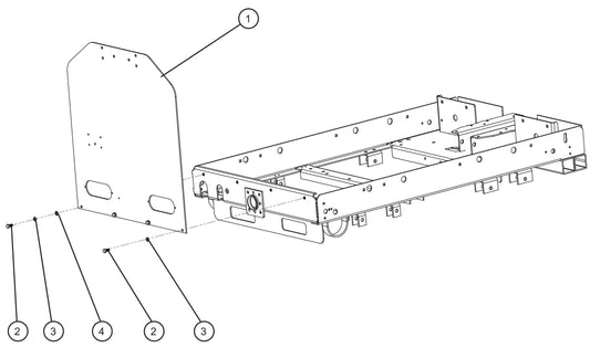 LD Series Night-Lite Pro II Mobile Platform Rear Panel Assembly Parts By Allmand