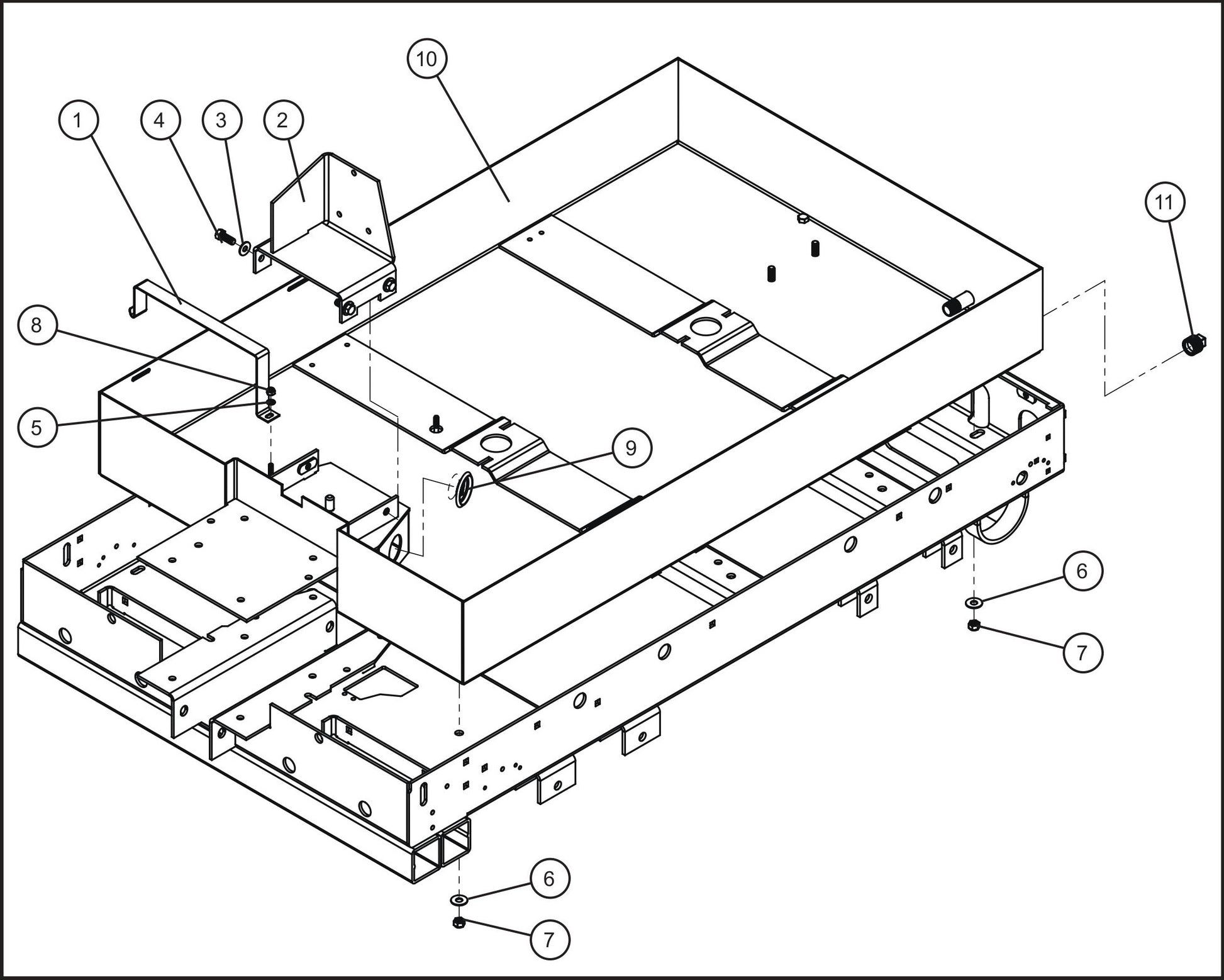 LD Series Night-Lite Pro II FCS Tray Group Assembly Parts By Allmand