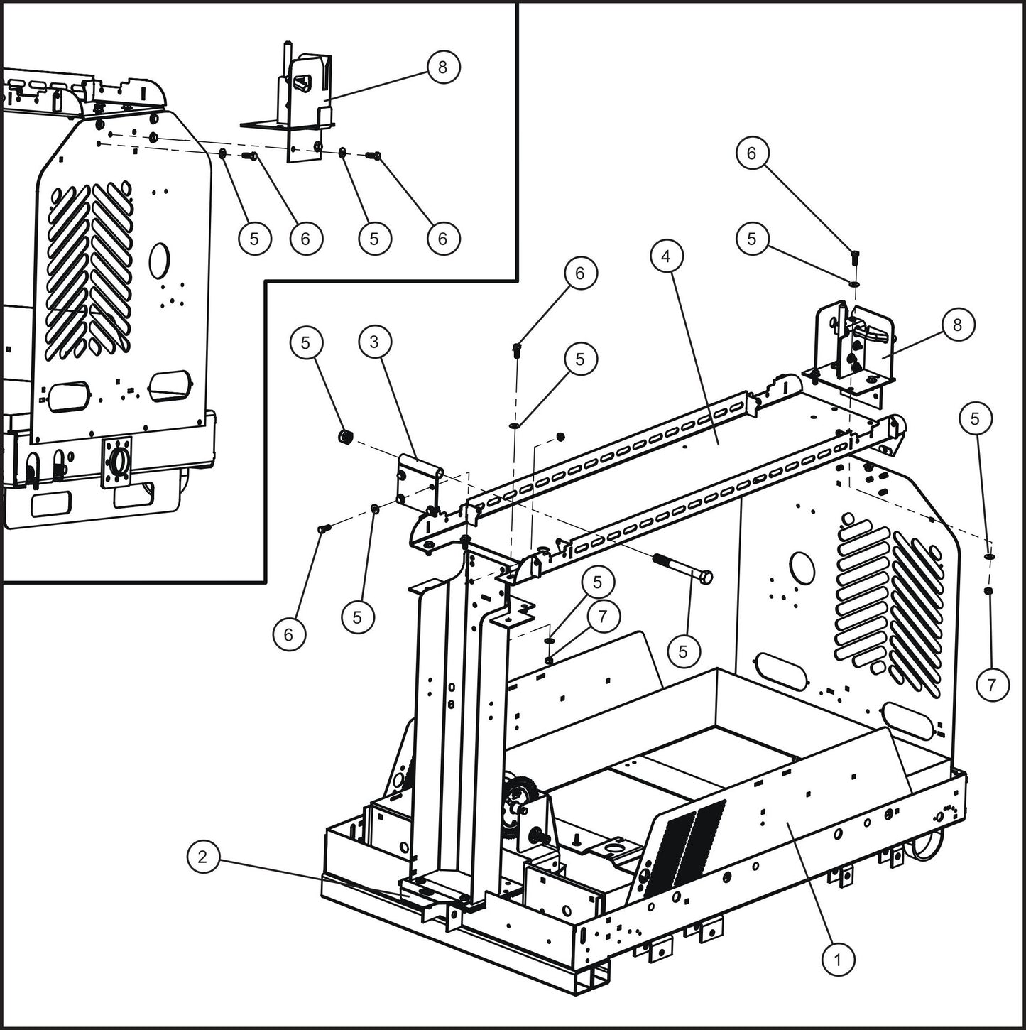LD Series Night-Lite Pro II Laydown Tower Trailer Group (1 of 2) Assembly Parts By Allmand