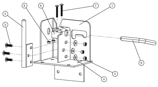 LD Series Night-Lite Pro II Laydown Tower Rear Support Assembly Parts By Allmand