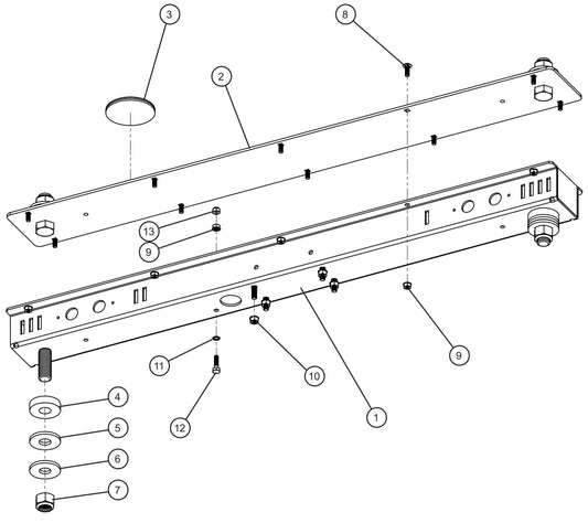 LD Series Night-Lite Pro II Laydown Tower Light Bar Assembly Parts By Allmand