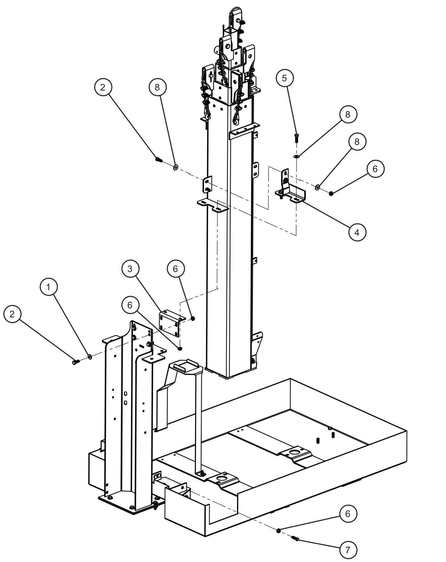 LD Series Night-Lite Pro II Vertical Tower Trailer Group (1 of 2) Assembly Parts By Allmand