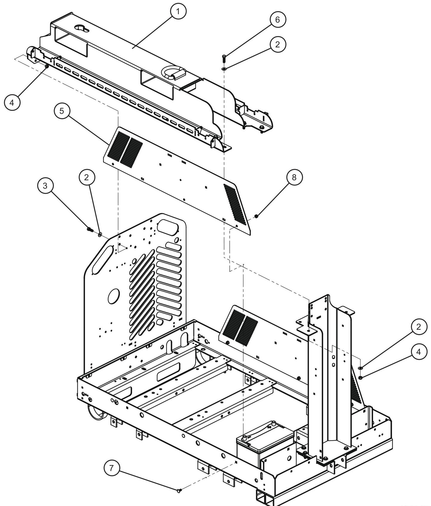 LD Series Night-Lite Pro II Vertical Tower Trailer Group (2 of 2) Assembly Parts By Allmand
