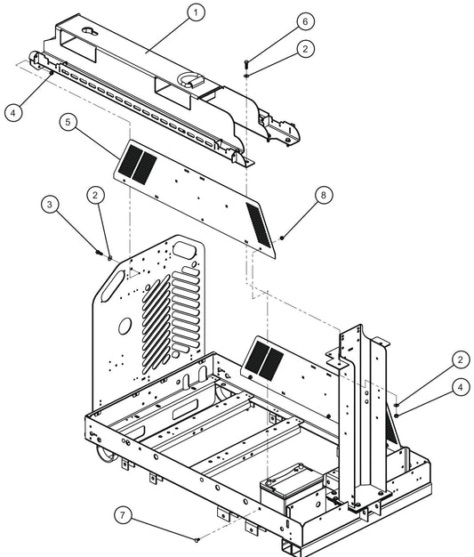LD Series Night-Lite Pro II Vertical Tower Trailer Group (2 of 2) Assembly Parts By Allmand