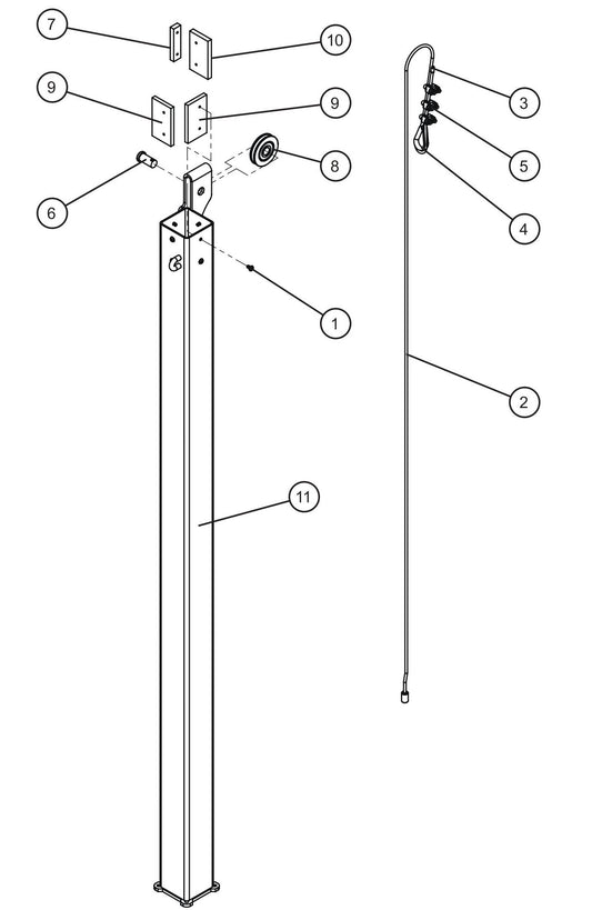 LD Series Night-Lite Pro II Vertical Tower Parts (4 of 5) Assembly Parts By Allmand