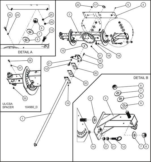 LD Series Night-Lite Pro II Vertical Tower Section 4-Light Round And Light Bar Assembly Parts By Allmand