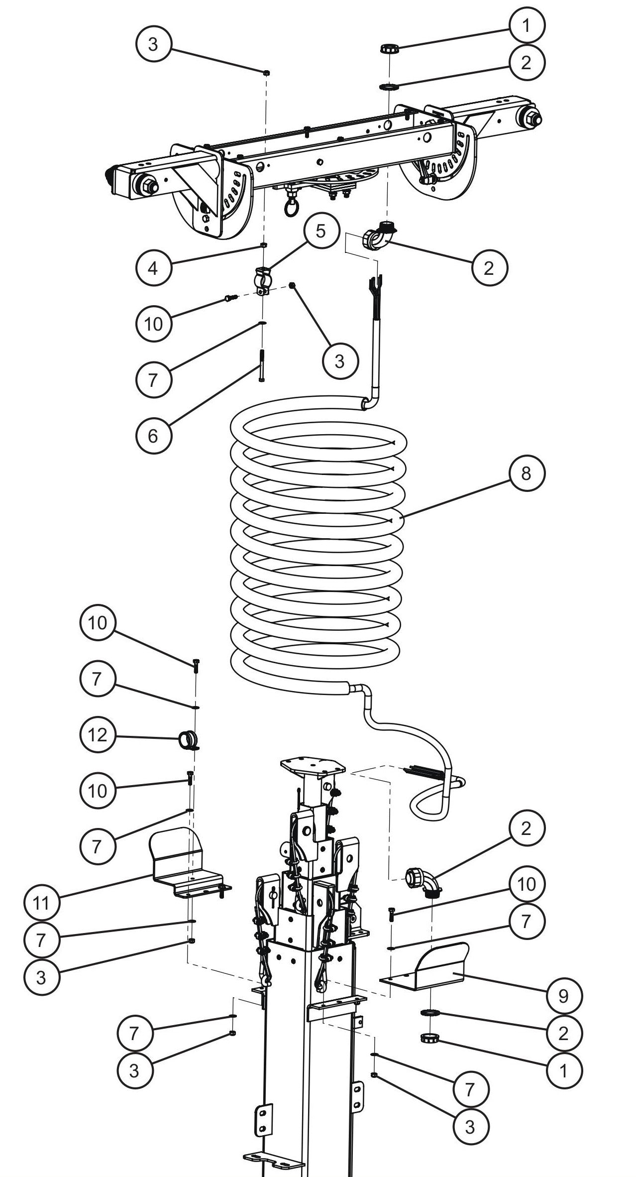 LD Series Night-Lite Pro II Vertical Tower 4-Light Nycoil Tower Cord Assembly Parts By Allmand