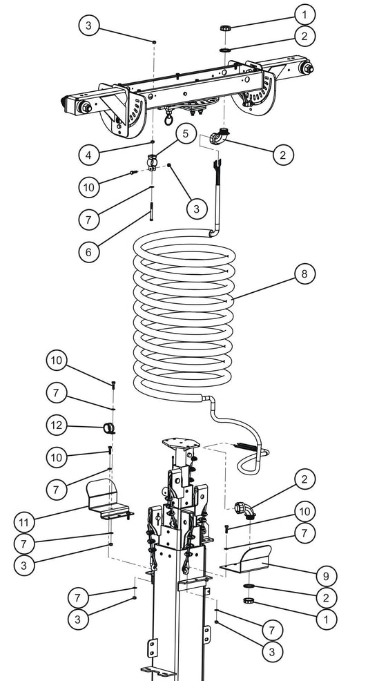 LD Series Night-Lite Pro II Vertical Tower 4-Light Nycoil Tower Cord Assembly Parts By Allmand