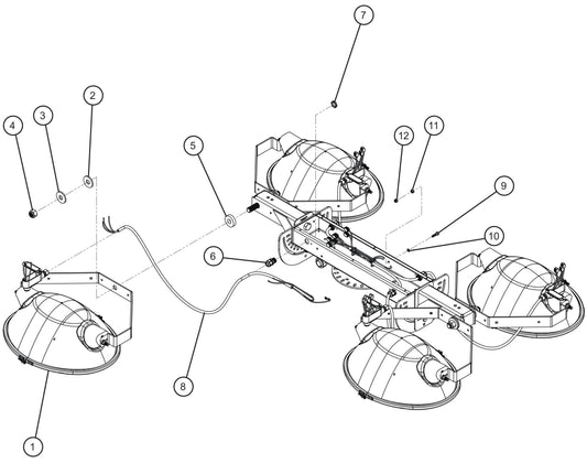 LD Series Night-Lite Pro II SHO Lamp Holder Install Group Assembly Parts By Allmand