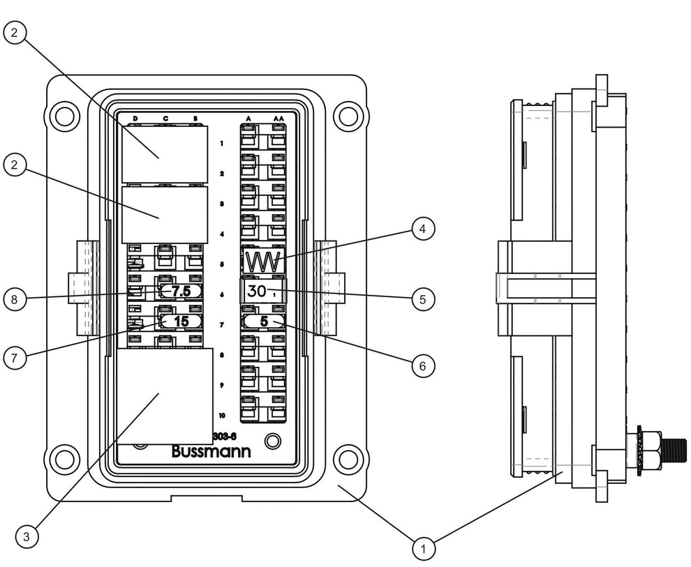 LD Series Night-Lite Pro II SLS Harness Control Fuse Panel Assembly Parts By Allmand
