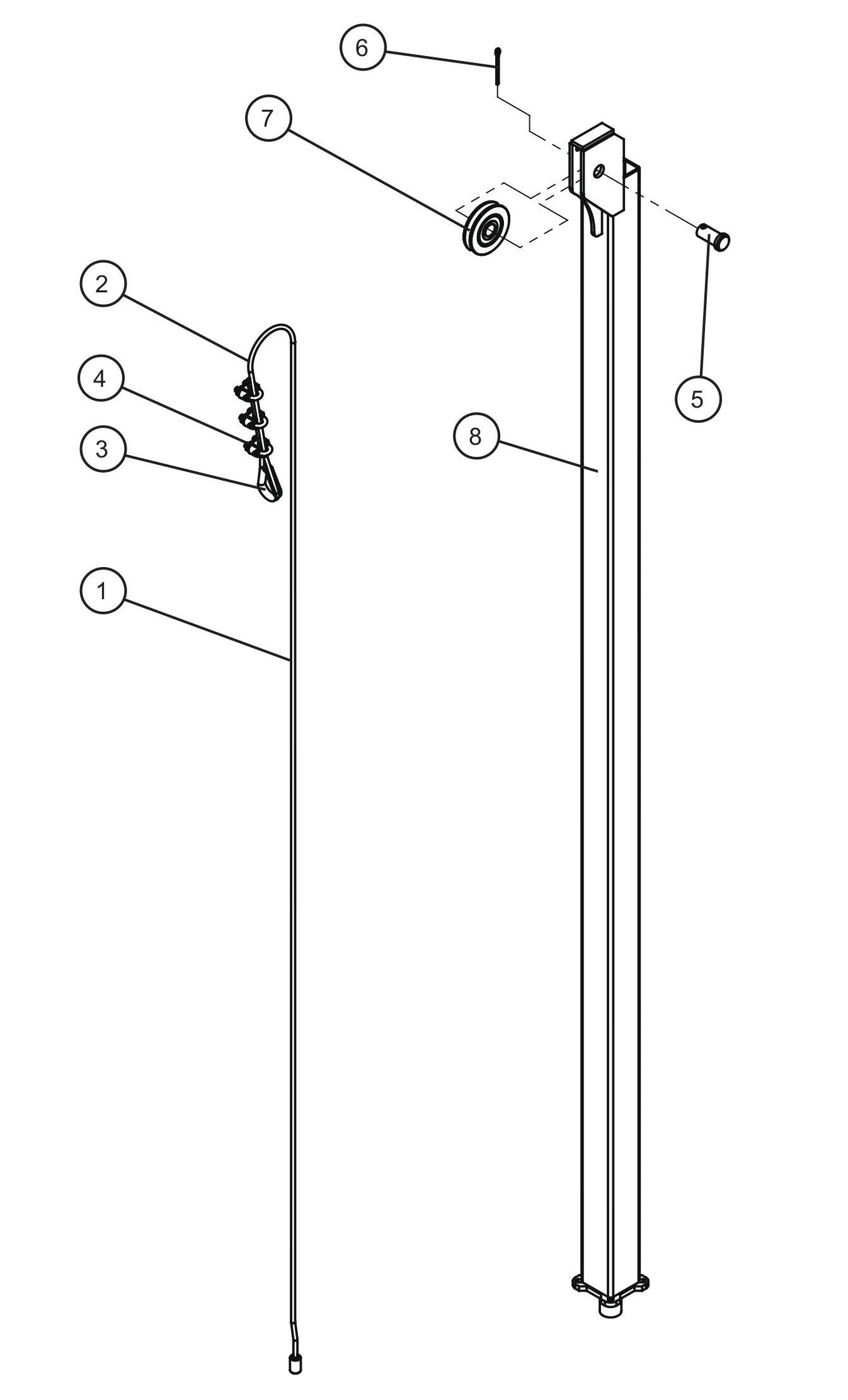 Vertical Tower Parts Old Style (5 of 5) Assembly Parts for V-Series Night-lite PRO II 50 & 60Hz NIGHT-LITE PRO II® (08-000001 to 08-005618) by Allmand