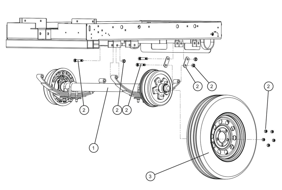 Hydraulic Brake Axle Assembly Parts for V-Series Night-lite PRO II 50 & 60Hz NIGHT-LITE PRO II® (08-000001 to 08-005618) by Allmand