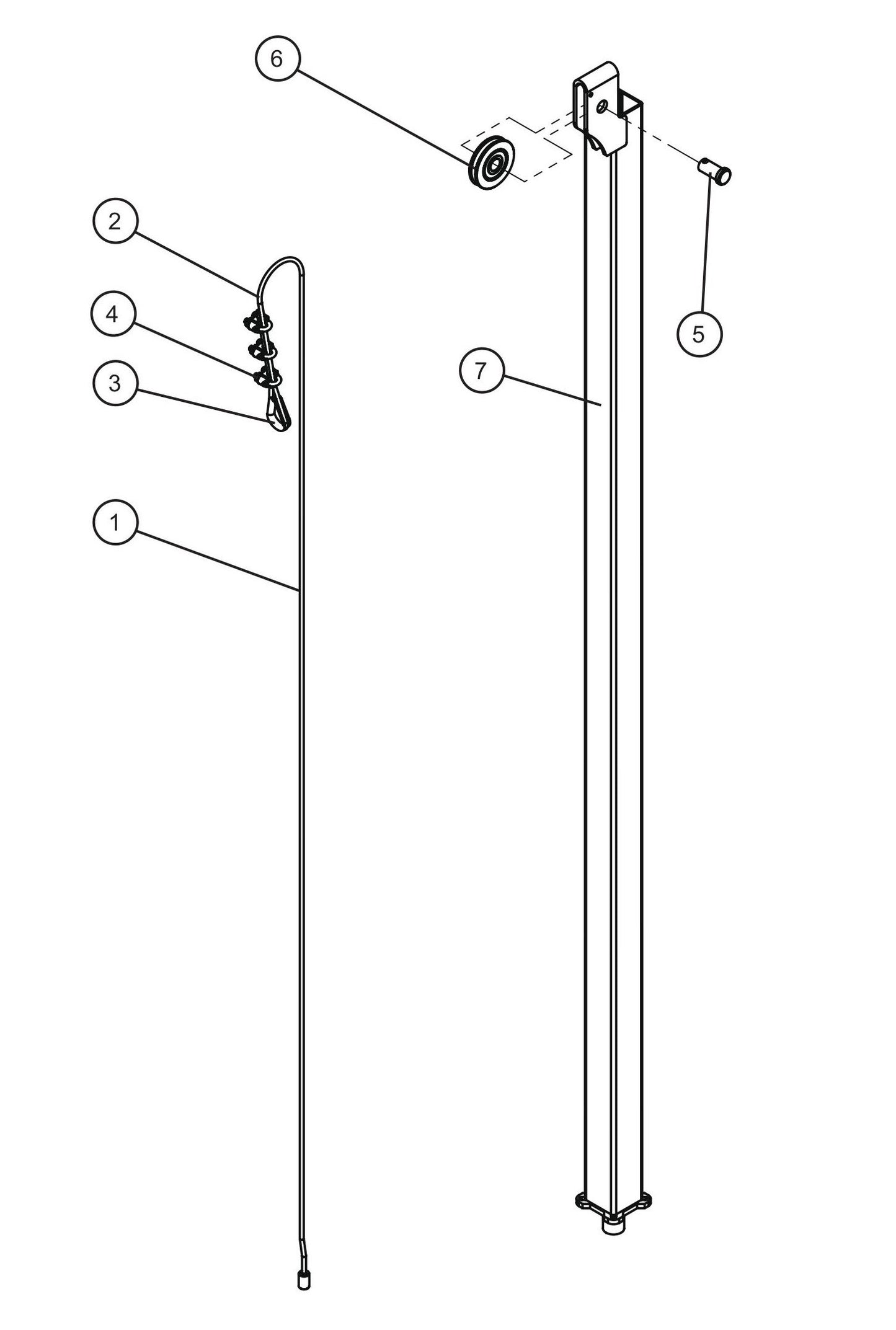 Vertical Tower Parts New Style (5 of 5) Assembly Parts for V-Series Night-lite PRO II 50 & 60Hz NIGHT-LITE PRO II® (08-000001 to 08-005618) by Allmand
