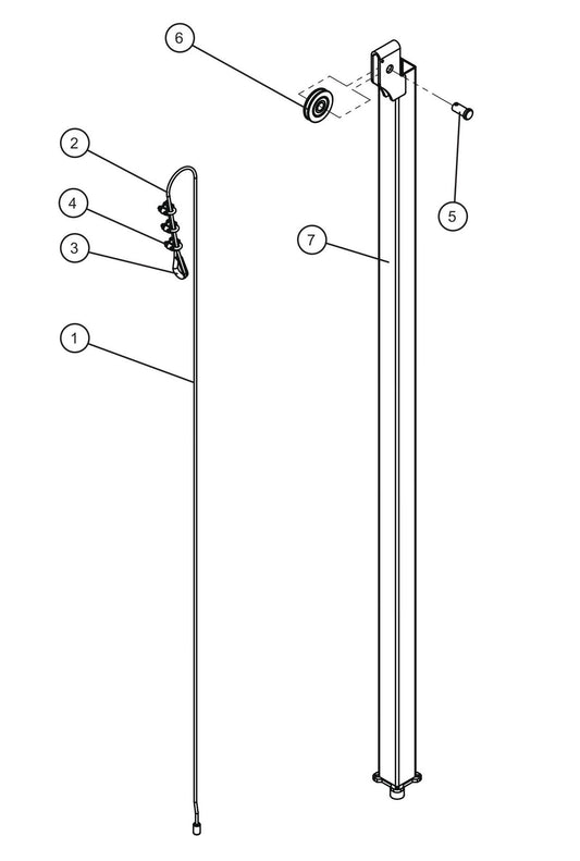 Vertical Tower Parts New Style (5 of 5) Assembly Parts for V-Series Night-lite PRO II 50 & 60Hz NIGHT-LITE PRO II® (08-000001 to 08-005618) by Allmand