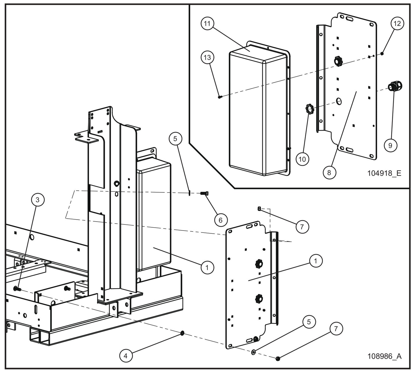 No Lamps with Non Ballast Box Assembly Parts for V-Series Night-lite PRO II 50 & 60Hz NIGHT-LITE PRO II® (08-000001 to 08-005618) by Allmand