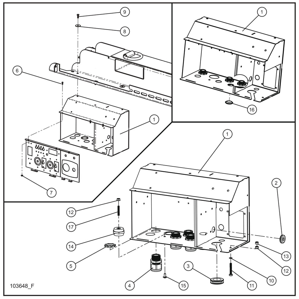 Component Box Assembly Parts for V-Series Night-lite PRO II 50 & 60Hz NIGHT-LITE PRO II® (08-000001 to 08-005618) by Allmand