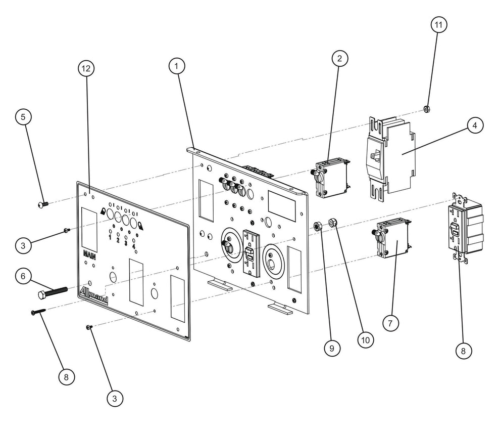 2-20AMP GFCI Outlet UL489 Package Assembly Parts for V-Series Night-lite PRO II 50 & 60Hz NIGHT-LITE PRO II® (08-000001 to 08-005618) by Allmand