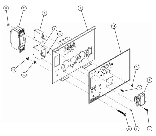 50Hz 1-Schuko Outlet Package Assembly Parts for V-Series Night-lite PRO II 50 & 60Hz NIGHT-LITE PRO II® (08-000001 to 08-005618) by Allmand