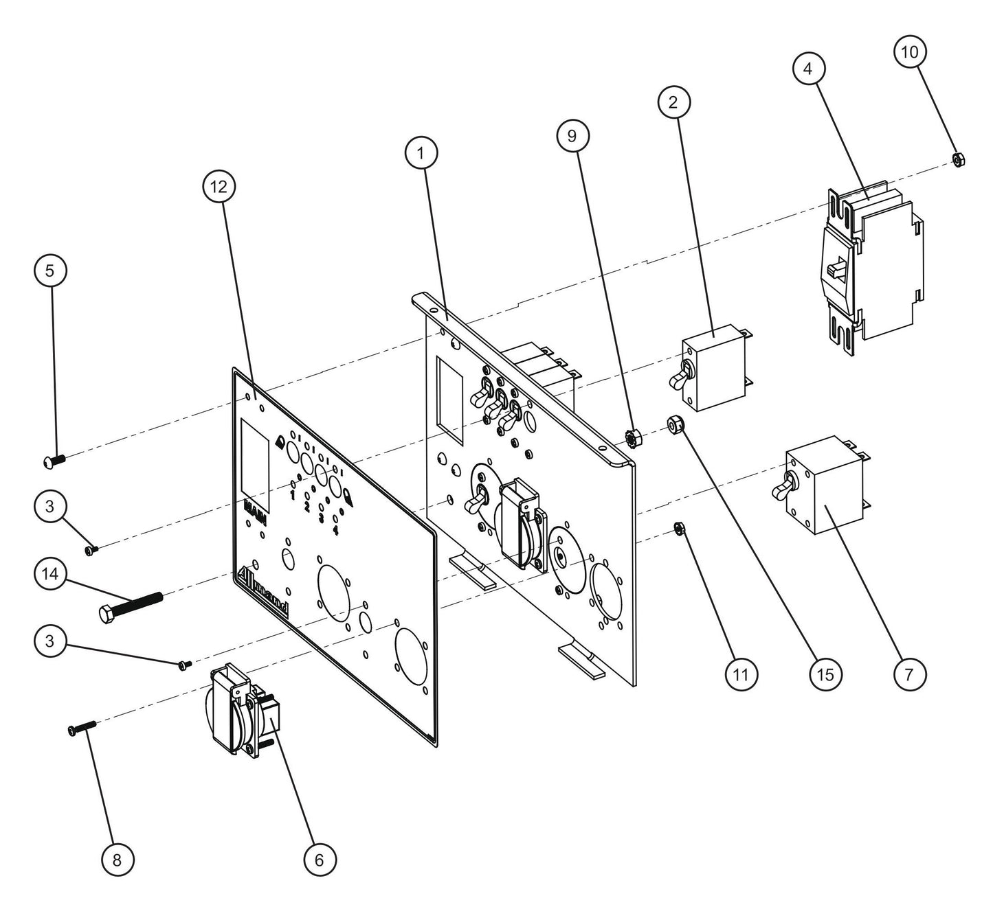 50Hz 2-Schuko Outlet Package Assembly Parts for V-Series Night-lite PRO II 50 & 60Hz NIGHT-LITE PRO II® (08-000001 to 08-005618) by Allmand