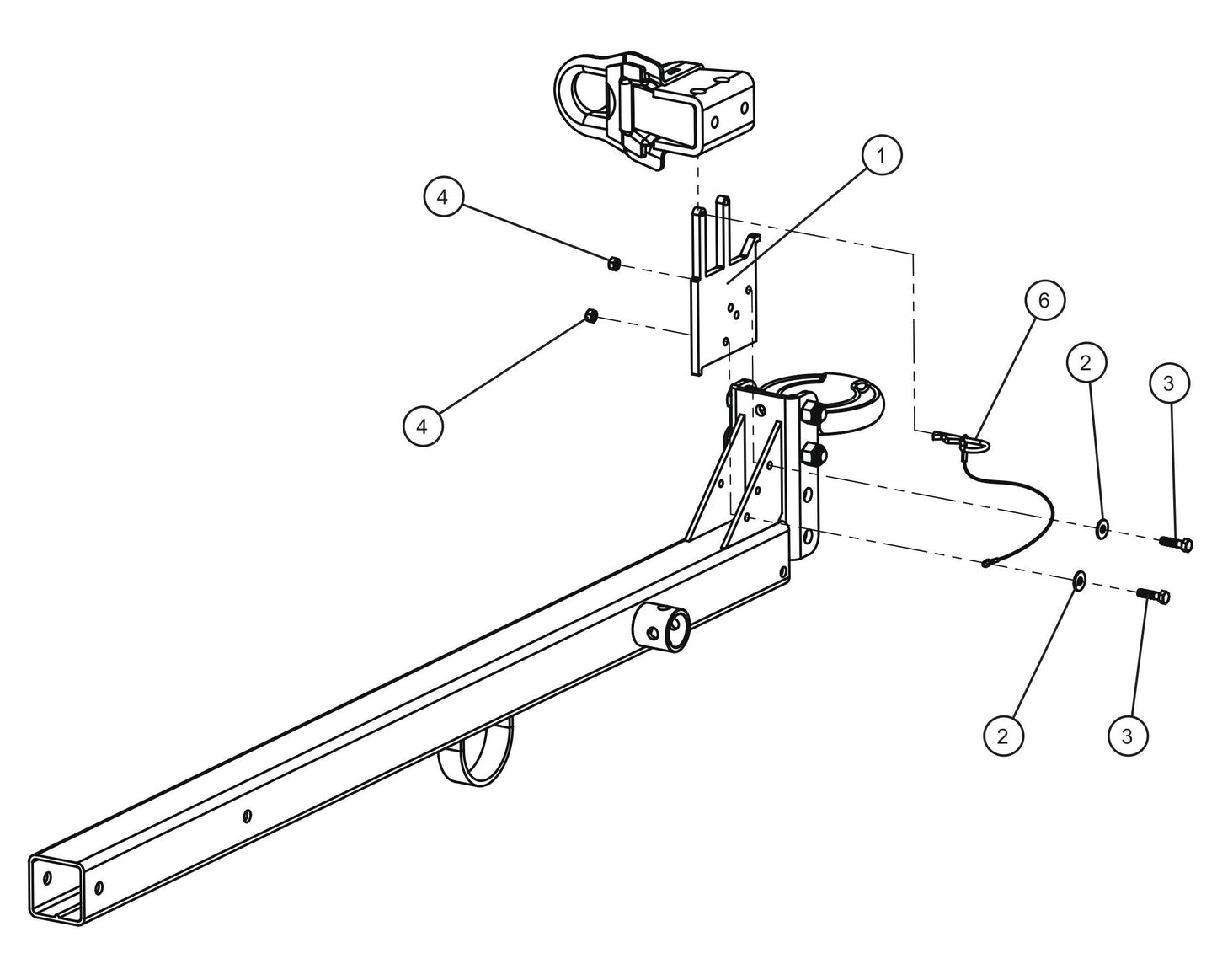 Adjustable Tongue Extra Coupler Option Assembly Parts for V-Series Night-lite PRO II 50 & 60Hz NIGHT-LITE PRO II® (08-000001 to 08-005618) by Allmand