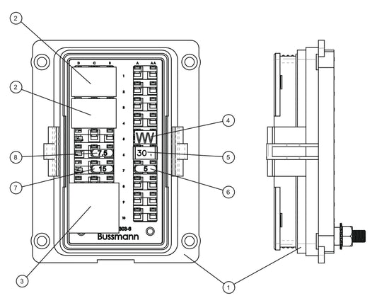 SLS Harness Control Fuse Panel I Assembly Parts for V-Series Night-lite PRO II 50 & 60Hz NIGHT-LITE PRO II® (08-000001 to 08-005618) by Allmand