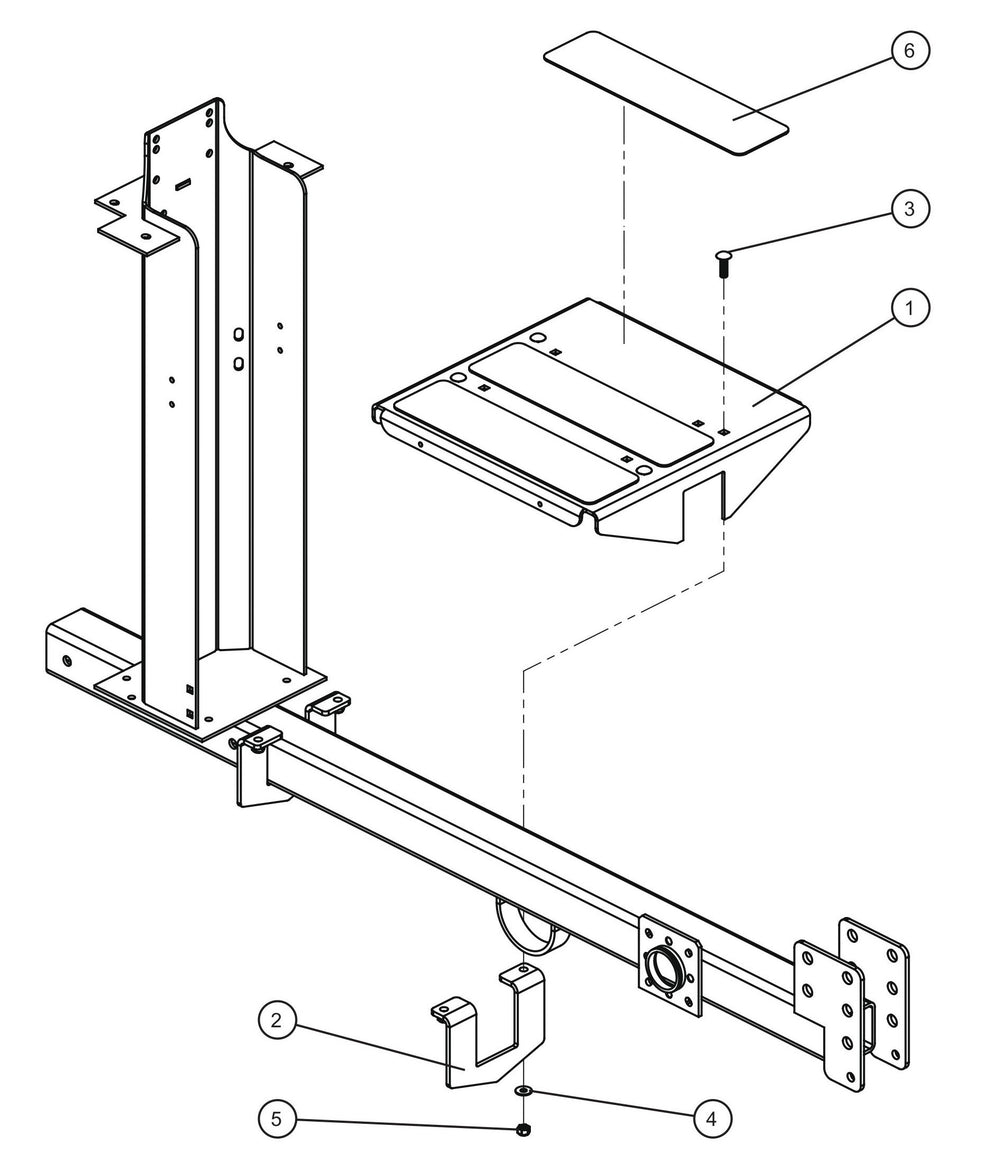 Tongue Platform Assembly Parts for V-Series Night-lite PRO II 50 & 60Hz NIGHT-LITE PRO II® (08-000001 to 08-005618) by Allmand