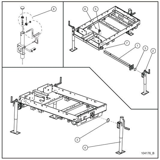 Snap Ring Outriggers and Jacks Assembly Parts for V-Series Night-lite PRO II 50 & 60Hz NIGHT-LITE PRO II® (08-000001 to 08-005618) by Allmand