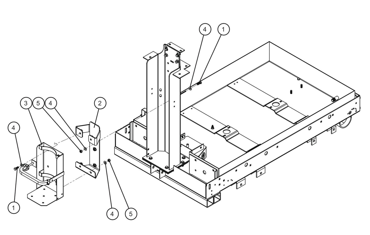 Fire Extinguisher Bracket Assembly Parts for V-Series Night-lite PRO II 50 & 60Hz NIGHT-LITE PRO II® (08-000001 to 08-005618) by Allmand