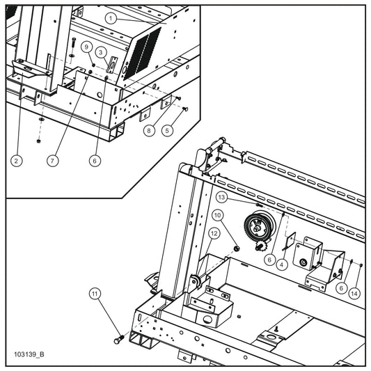 Laydown Tower Trailer Group (2 of 2) Assembly Parts for V-Series Night-lite PRO II 50 & 60Hz NIGHT-LITE PRO II® (08-000001 to 08-005618) by Allmand
