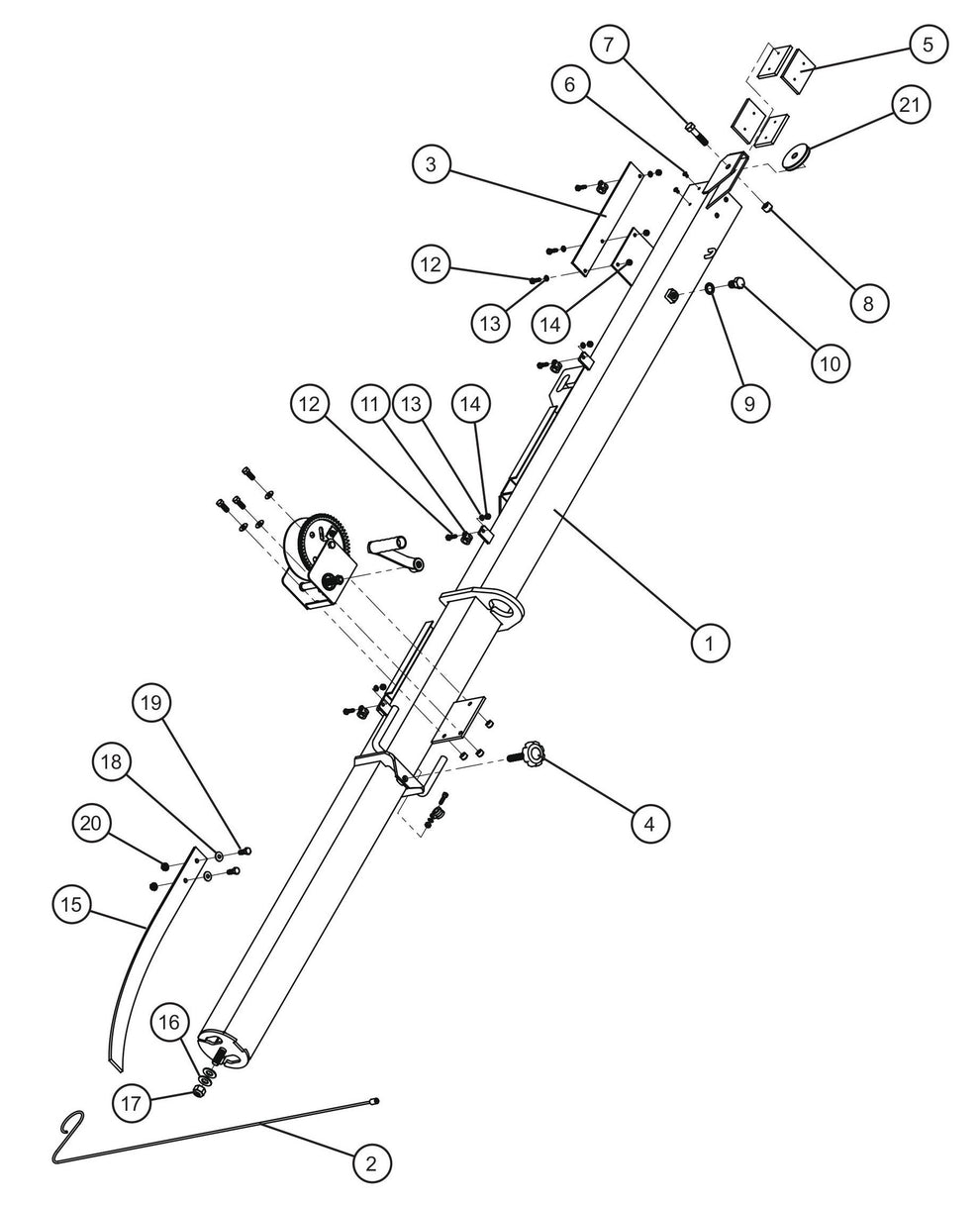 Laydown Tower Parts Old Style (1 of 2) Assembly Parts for V-Series Night-lite PRO II 50 & 60Hz NIGHT-LITE PRO II® (08-000001 to 08-005618) by Allmand