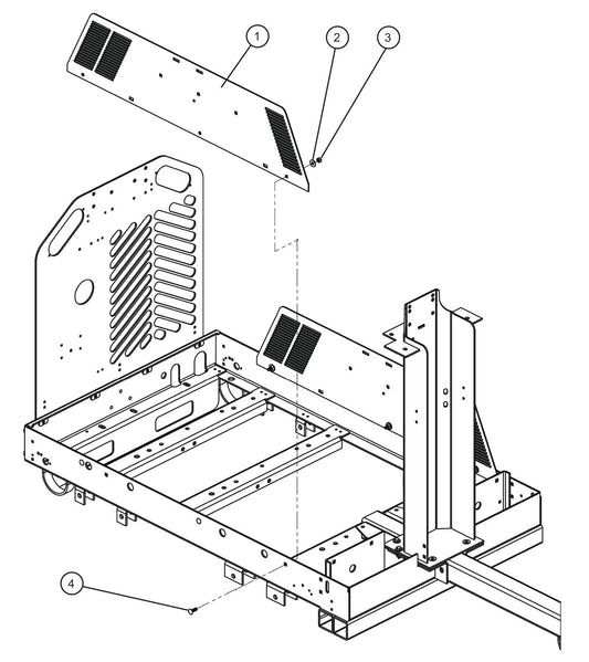 Vertical Tower Trailer Group (1 of 3) Assembly Parts for V-Series Night-lite PRO II 50 & 60Hz NIGHT-LITE PRO II® (08-000001 to 08-005618) by Allmand