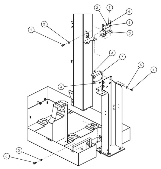 Vertical Tower Trailer Group (2 of 3) Assembly Parts for V-Series Night-lite PRO II 50 & 60Hz NIGHT-LITE PRO II® (08-000001 to 08-005618) by Allmand
