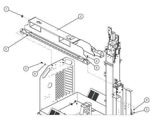 Vertical Tower Trailer Group (3 of 3) Assembly Parts for V-Series Night-lite PRO II 50 & 60Hz NIGHT-LITE PRO II® (08-000001 to 08-005618) by Allmand